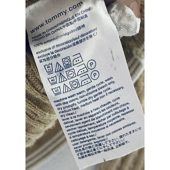 Tommy Hilfiger Womens Medium Tan Cable Knit Sweater Classic - Picture 5 of 6